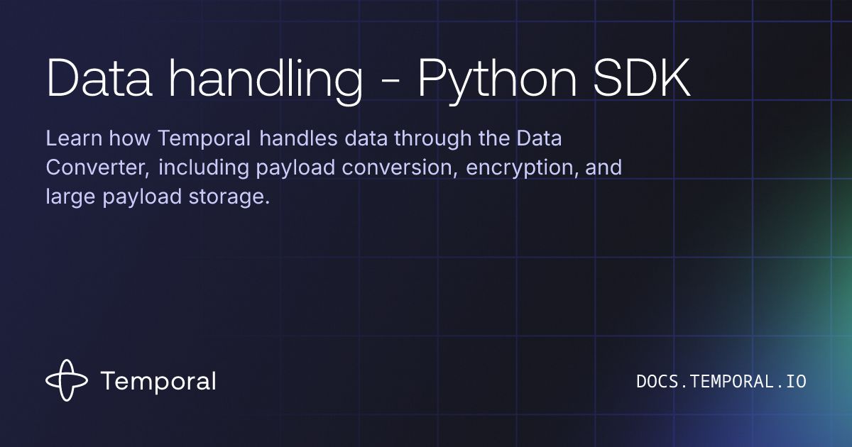 Data handling - Python SDK | Temporal Platform Documentation